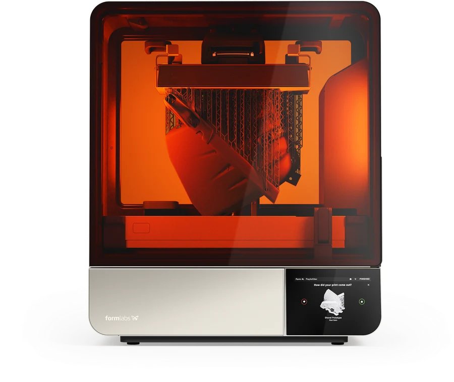 Impresora 3D de resina Formlabs Form 4L, vista de producto sobre fondo transparente.
