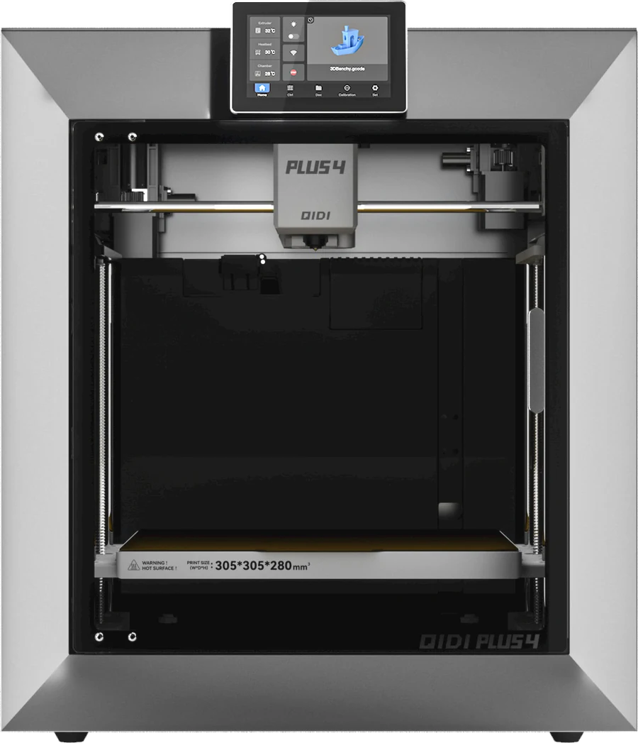 Impresora 3D de filamento (FDM) QIDI Plus4, cerrada, vista de producto.